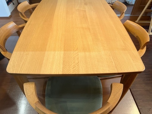 【取引中】大塚家具　ダイニングテーブルセット　椅子5脚