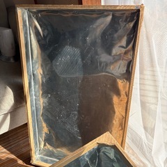 昭和レトロな大型箱、木製箱、茶箱、道具入れの画像