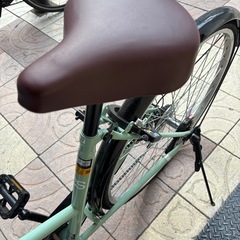 FLUTE 自転車 27インチ ライトブルー ママチャリ 6段変速 【中古品】 の画像