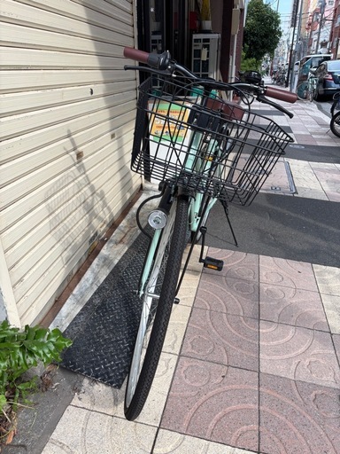 取り置き!FLUTE 自転車 27インチ ライトブルー ママチャリ 6段変速