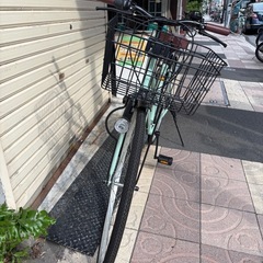 FLUTE 自転車 27インチ ライトブルー ママチャリ 6段変速 【中古品】 の画像