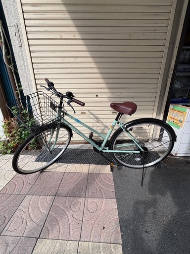 取り置き!FLUTE 自転車 27インチ ライトブルー ママチャリ 6段変速 【中古品】