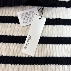 新品タグ付き！アンドミータートルネック 長袖 ボーダー ニット トップスの画像