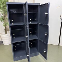 【中古 】鍵無しロッカー　2列3段　ブラック　見に来てください！管理番号YN283AFの画像