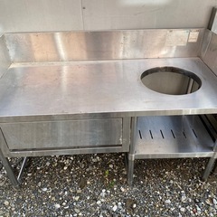 厨房　ステンレス　作業台　中古の画像