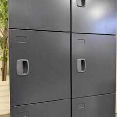 【中古 】鍵無しロッカー　2列3段　ブラック　見に来てください！管理番号YN283AFの画像