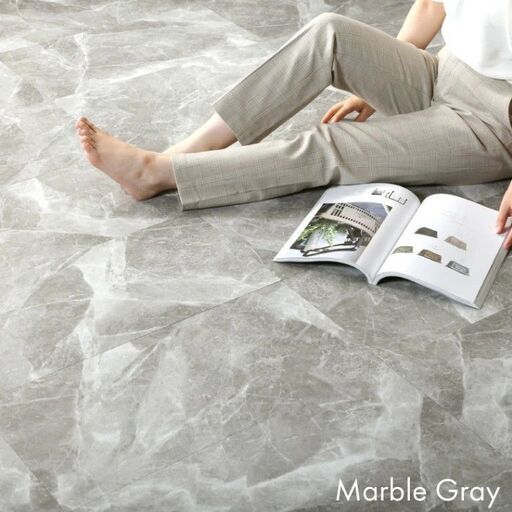 （新品価格５０％オフセール）置くだけ フロアタイル 大理石 約6畳 おくだけ ストーン調 コンクリート 床タイル 防音 賃貸 吸着 接着剤不要 敷くだけ 大理石調 床 DIY 天然石風 石目 マーブル フローリング マット 床材 グレー