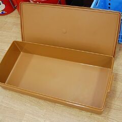 ① Tupper ware ロングスーパーケース 幅80×奥37×高16cm セピア 収納ケース 保存容器 ブラウン系 タッパーウェア  札幌市 清田区 平岡の画像