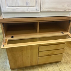 ⭐️オシャレ⭐️インテリアパレット キャビネット 北欧風 天然木 コンパクト スライドレール付き No.2597 KEの画像