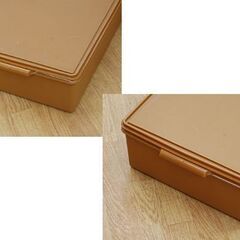② Tupper ware ロングスーパーケース 幅80×奥37×高16cm セピア 収納ケース 保存容器 ブラウン系 タッパーウェア 札幌市 清田区 平岡の画像