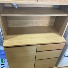 ⭐️人気⭐️無印良品 レンジボード カップボード オープンタイプ 移動式ワゴン付き No.2569 KEの画像
