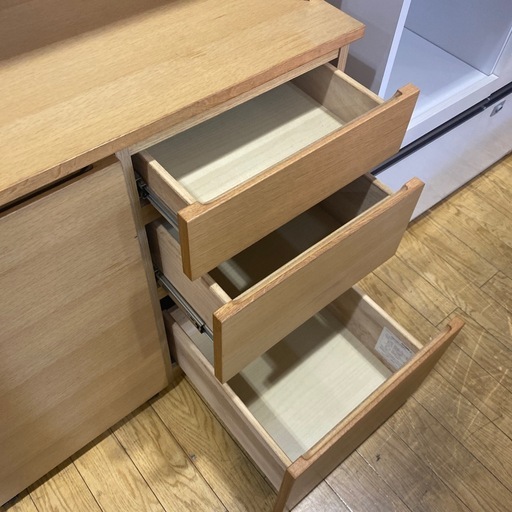 12/13値下げしました⭐️人気⭐️無印良品 レンジボード カップボード オープンタイプ 移動式ワゴン付き No.2569 KE