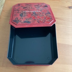 未使用品　桂由美 重箱 １段 赤色の画像