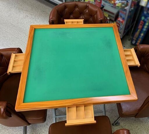 麻雀卓 椅子4脚付セット 折りたたみ 約幅75×奥行75×高さ76cm ツムラ