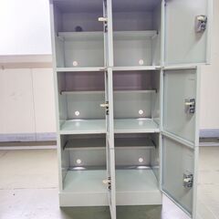 【中古 】鍵無しロッカー　2列3段　ホワイト　見に来てください！　管理番号YN286AFの画像