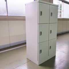 【中古 】鍵無しロッカー　2列3段　ホワイト　見に来てください！　管理番号YN286AFの画像