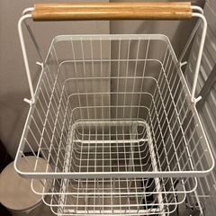 tosca 《 山崎実業 ランドリーワゴン+バスケット トスカ 》 大小洗濯かご2個とワゴンの3点セットの画像