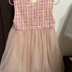 ピンクツイード フォーマルワンピース 120cmの画像