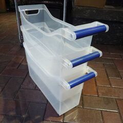 イノマタ化学 シンク下ストッカー×3個セット クリアー 奥行46cm キャスター付き シンク下収納 キッチン収納 すき間収納 札幌市東区 新道東店の画像