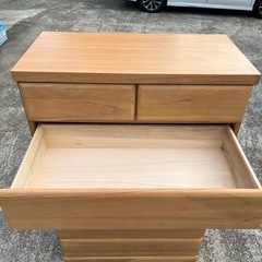 ★木製タンス 天然木風 木製チェスト 収納 引き出し ハイチェスト★の画像