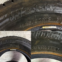 B-21 タイヤ 中古 BRIDGESTONE STUDLESS W300 145/80R12 80/78N LT の画像
