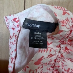 babyGap 赤と白の花柄ワンピース 90cmの画像