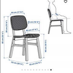 【IKEA VOXLÖV】ラタン風チェア 2脚セット（ライトバンブー）傷・汚れなし／約1年使用の画像