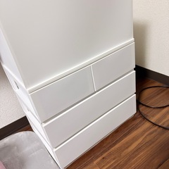 ニトリ 引出し NインボックスL レギュラー 3段/引出し4個 ホワイトとバスケット Nインボックス レギュラー ホワイト の画像