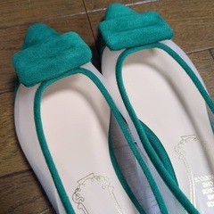 未使用　Oriental Traffic フラットシューズ グリーンの画像