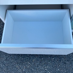 食器棚　レンジボード　レンジ台　引き出し付き　横長　キッチンボード　キッチン収納棚　収納家具　白　ホワイト　炊飯器　コンセント付き二口【119.3×46高90】の画像