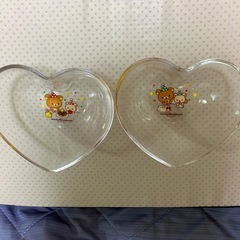 リラックマ☆ミスド☆ハート型ガラス皿☆2個セットの画像