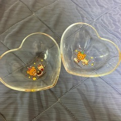 リラックマ☆ミスド☆ハート型ガラス皿☆2個セットの画像