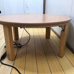 ナカムラ 丸型 こたつテーブル 80cm 木製脚 リバーシブル天板 遠赤外線ヒーター 一人暮らしに最適 冬支度　【糸島市内 送料無料】251013-10の画像
