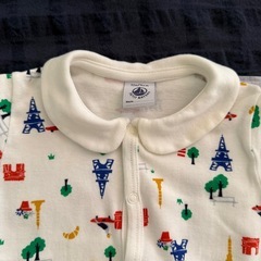 PETIT BATEAU フランス絵柄 ロンパース12m 74cmの画像