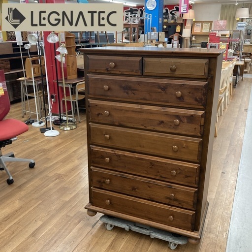 ジモティー限定価格！S285 ⭐ LEGNATEC レグナテック 7段ハイチェスト マリオネット USED レトロ