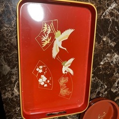 【無料】漆器　うるし　天然木　おぼん2つの画像
