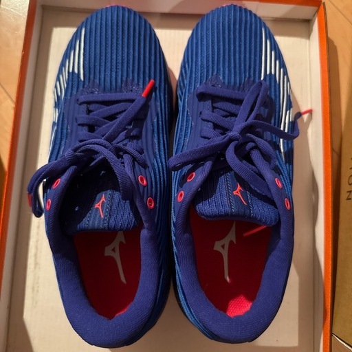 MIZUNO ミズノ ランニングシューズ ウェーブシャドウ WAVE SHADOW 24.5cm 青 ミズノエナジー