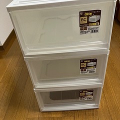 無料【アイリスオーヤマ 収納ケース（奥行50cm）3段セット】の画像
