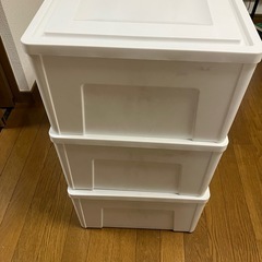 無料【アイリスオーヤマ 収納ケース（奥行50cm）3段セット】の画像