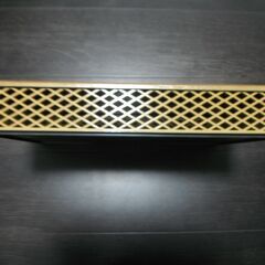 【中古】尺3　長角　京格子　松花堂　白木裏黒　日本製　和食器　弁当箱の画像