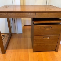 木製ブラウンデスク 浜本工芸の画像