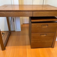 木製ブラウンデスク 浜本工芸の画像