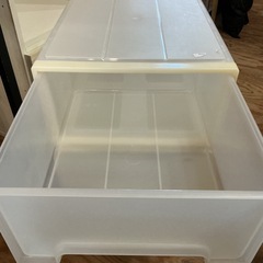 1ケース¥550-🌈収納ケース収納ボックス衣装ケースポリプロピレン透明プラスチック製幅34.2cm奥行き44.6cm高さ18.5cm白の画像