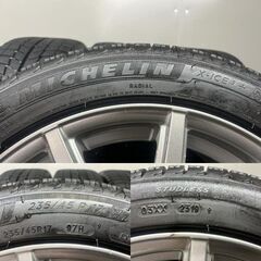【MICHELIN X-ICE3+ 235/45R17】スタッドレス【AQUA アクア 17インチ 8J5HPCD114.3+40】希少サイズ ランエボ WRX インプレッサ等　(STC046)の画像
