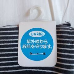 UVカット ストライプ 手袋　指なしの画像