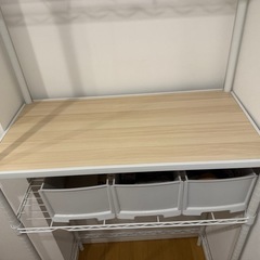 キッチン収納　スチールラック　棚　シェルフ　ホワイト　作業台の画像