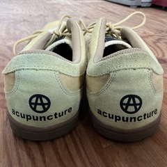 シューズ👞オシャレ🌷メンズacupunctureアキュパンクチャーサイズ28cm汚れあり💦スニーカー靴ベージュの画像