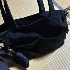 秋冬大容量コーデュロイ　斜め掛けトートバックの画像
