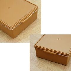 Tupper ware スーパーケース 幅48×奥38×高16cm セピア 収納ケース 収納 保存容器 タッパーウェア 札幌市 清田区 平岡の画像