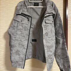 空調服　長袖　YAMASHIN　神風　サイズL　ポリエステル　65％　綿　35％　グレーカモ　保管品の画像